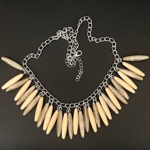 Ivory Colored Dangle Bead Necklace